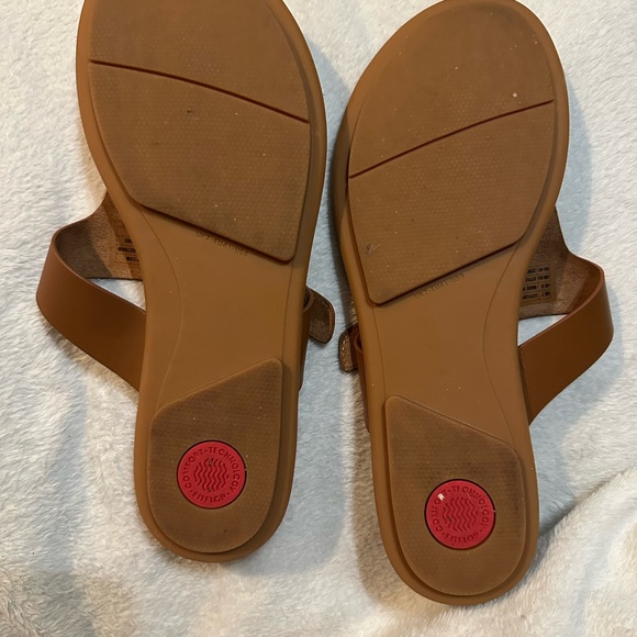 FitFlop Dynamicush Comfort Technology tan leather sandals (no shoe box) - Picture 2 of 9